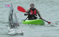 Dick in Kayak and Snoopy