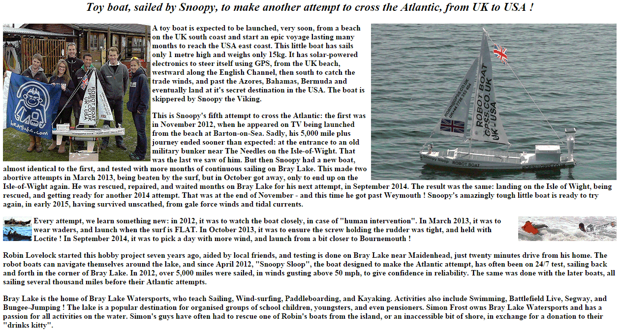 GPS Guided Trans-Atlantic Robot Boat March 2015